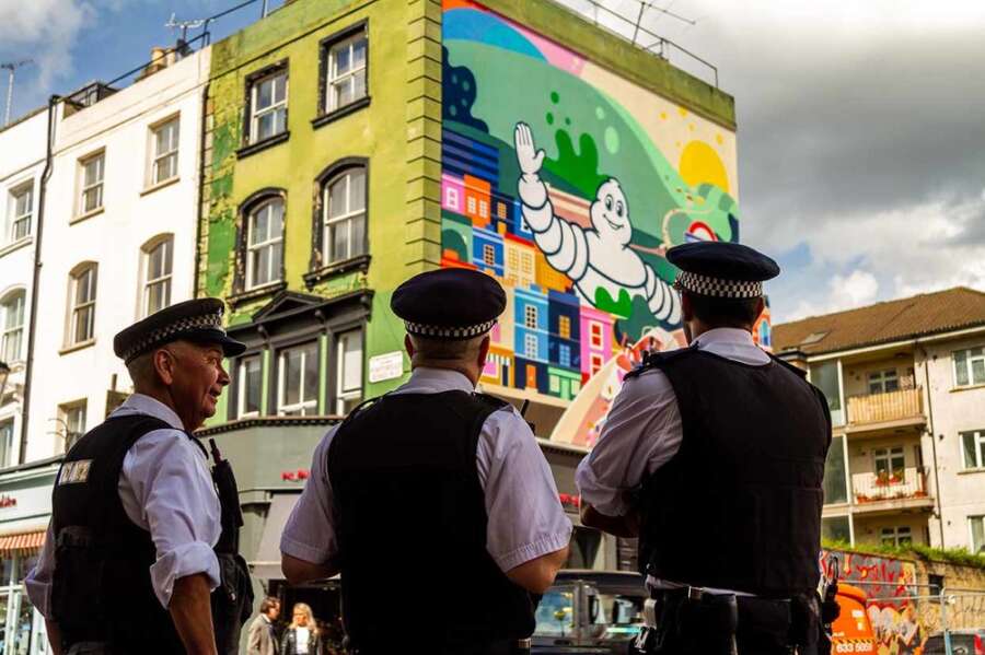 Michelin mural designed by Petra Eriksson on a building at Portobello Road London