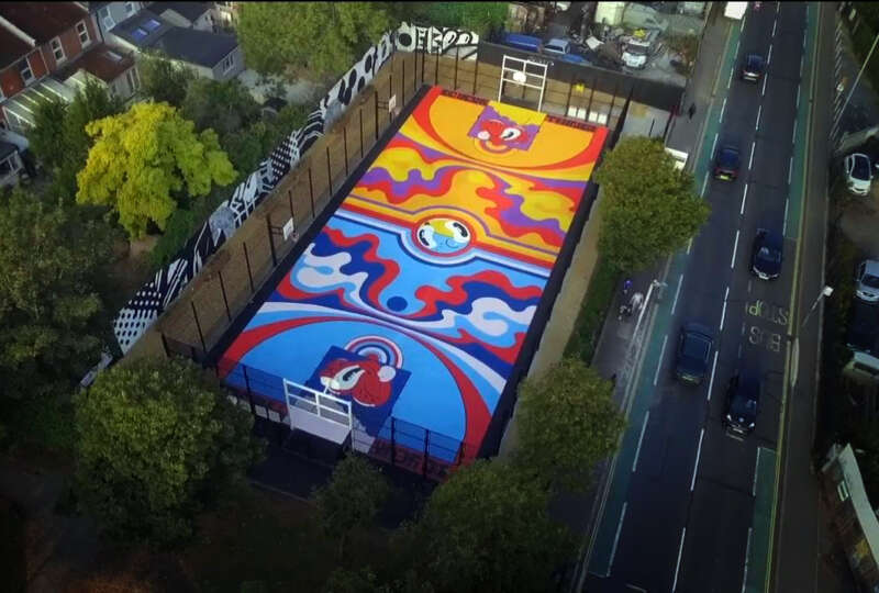 Hattie Stewart Basketball Court Mural