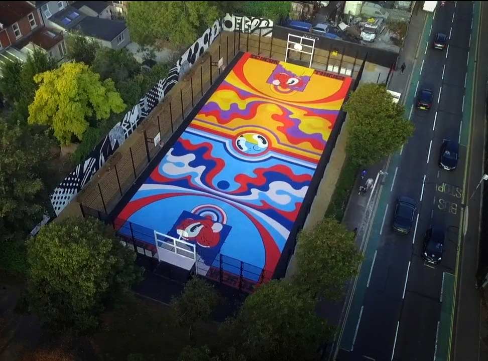 Hattie Stewart Basketball Court Mural